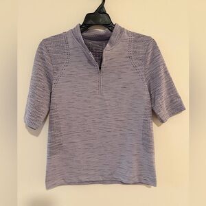 *LIKE NEW* Under Armour HeatGear Fitted 3/4 Zip Tee, Marled Lavender